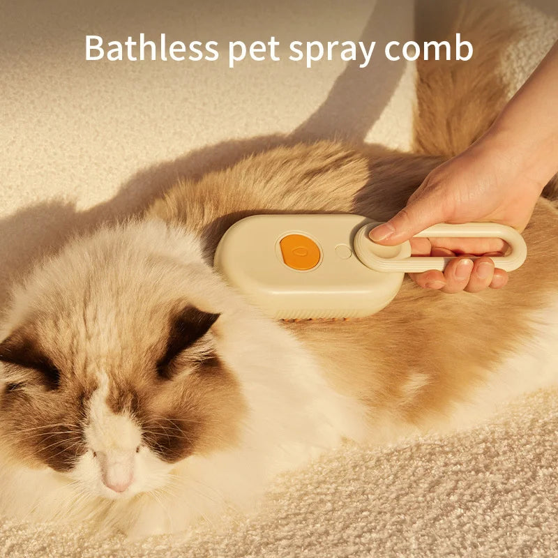 3-in-1 Pet Steam Brush, Grooming Comb & Hair Removal for Cats & Dogs