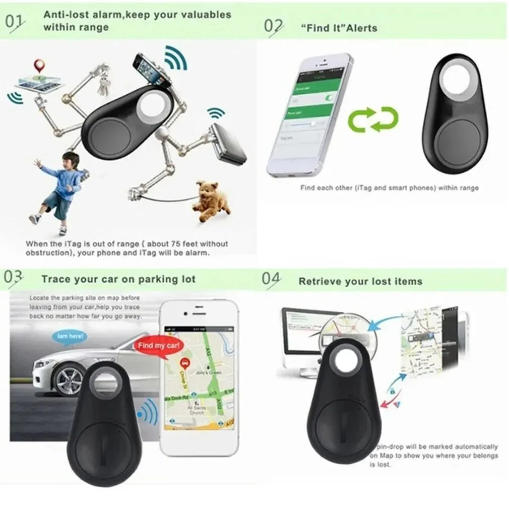 Mini Dog GPS Bluetooth 5.0 Tracker Anti-Lost Device Round Anti-Lost Device Pet Kids Bag Wallet Tracking Smart Finder Locator